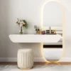 Roots Modern Wall-Mounted Dressing Table with Mirror and Storage