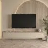 Ewerint Floating TV Unit with Arched Slat Wall Panel