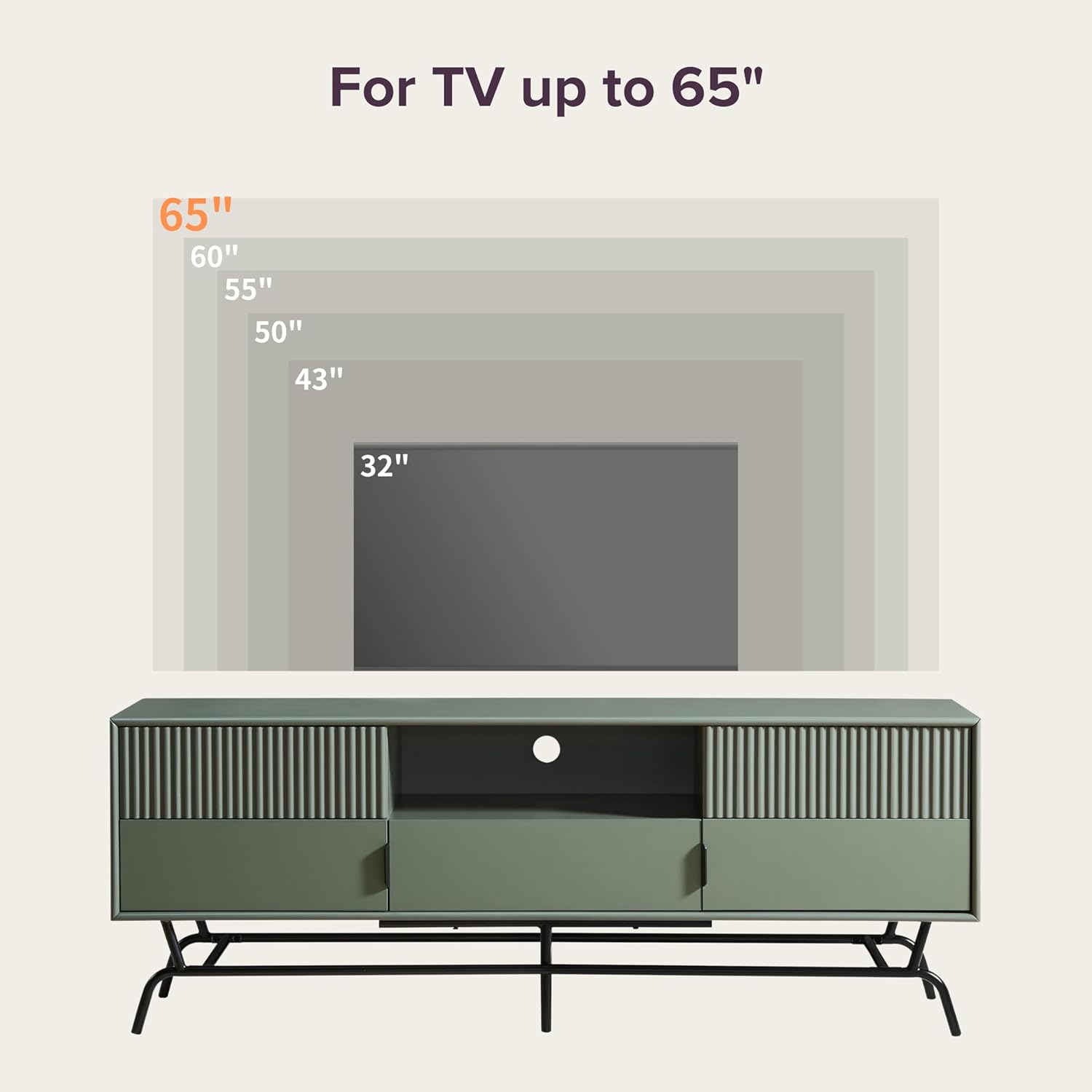 Vio 3-Drawer Media Cabinet TV Stand