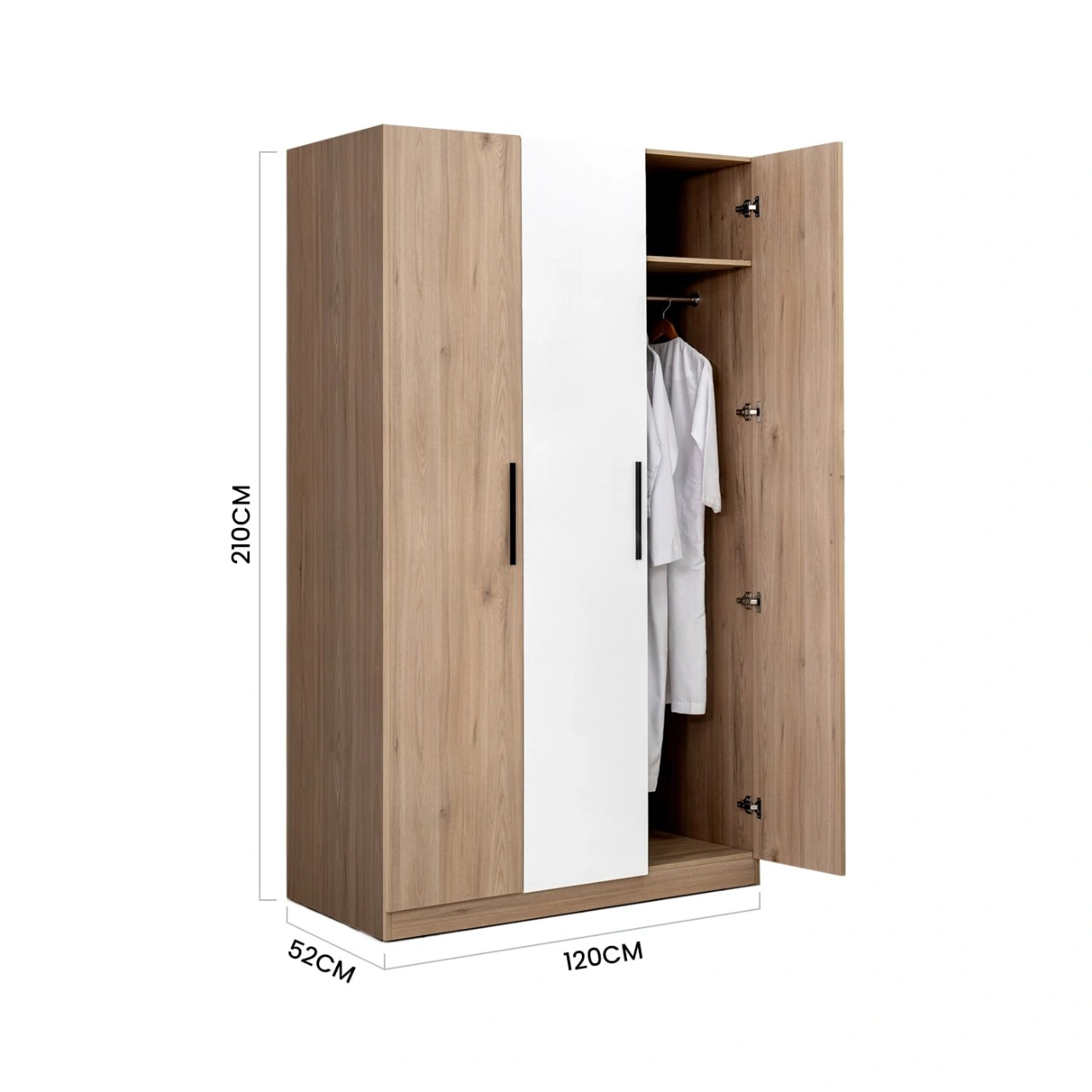 PlanoSpace Modern 3-Door Wardrobe