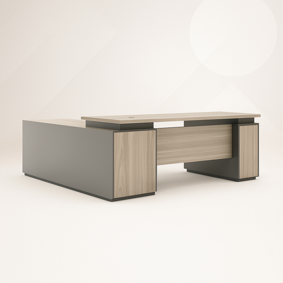 Girtia Executive L-Shape Office Desk – Modern Computer Workstation Table