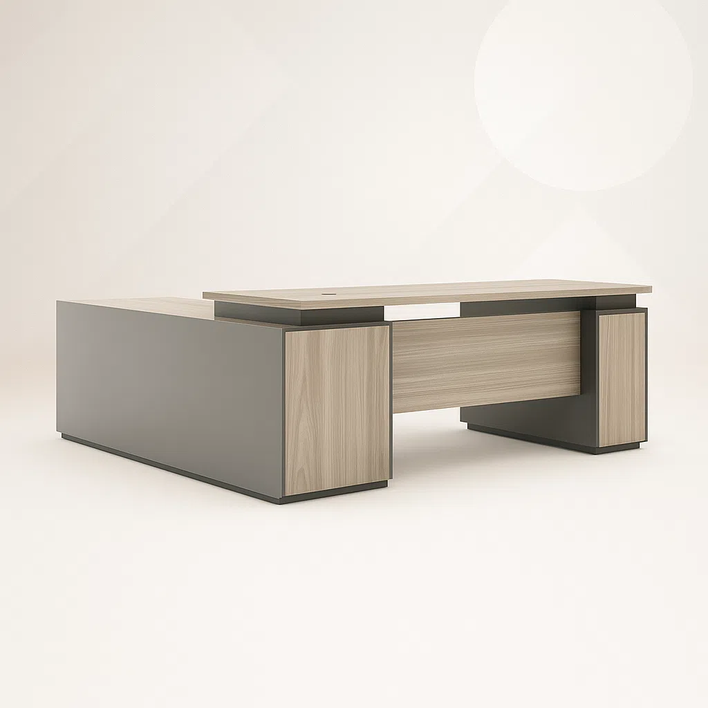 Girtia Executive L-Shape Office Desk – Modern Computer Workstation Table