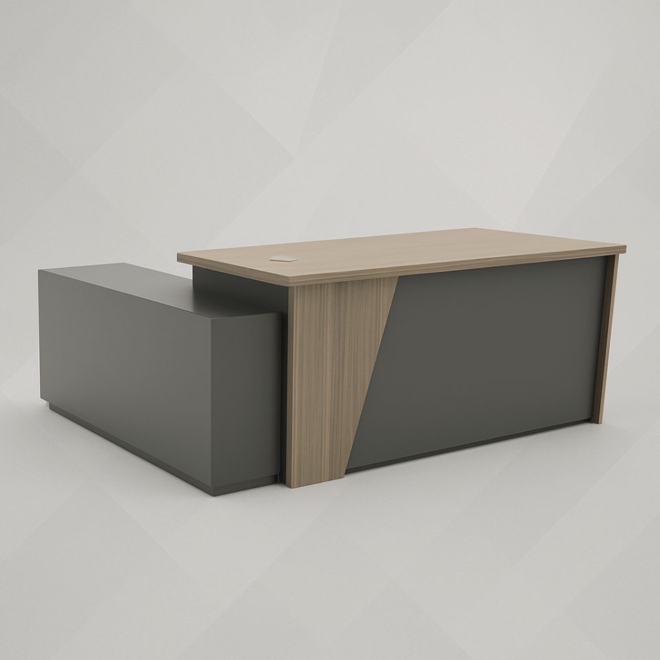Optimar Executive L-Shape Office Desk – Modern Computer Workstation Table
