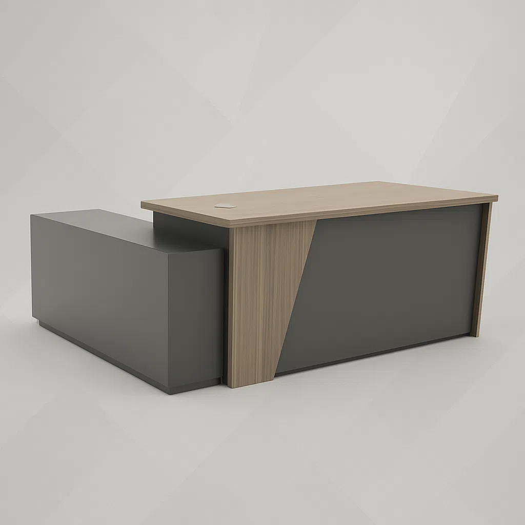 Optimar Executive L-Shape Office Desk – Modern Computer Workstation Table