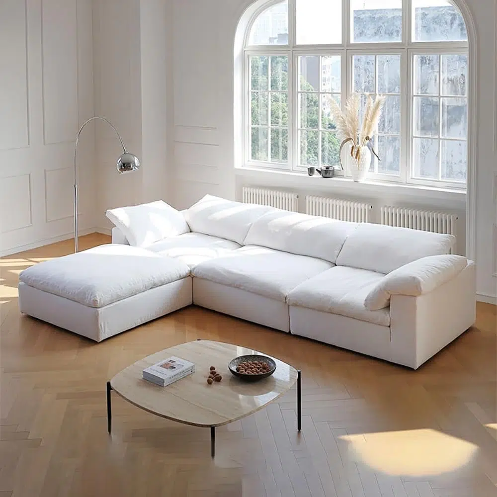 Karnak Cloud Couch 4 Seater Sectional Sofa – White