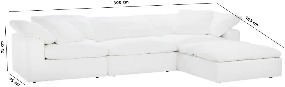 Karnak Cloud Couch 4 Seater Sectional Sofa – White