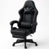 Ergonomic Gaming Chair with Footrest – High Back Recliner Office Chair with Lumbar Support & Headrest Pillow, Adjustable Swivel Rolling Chair