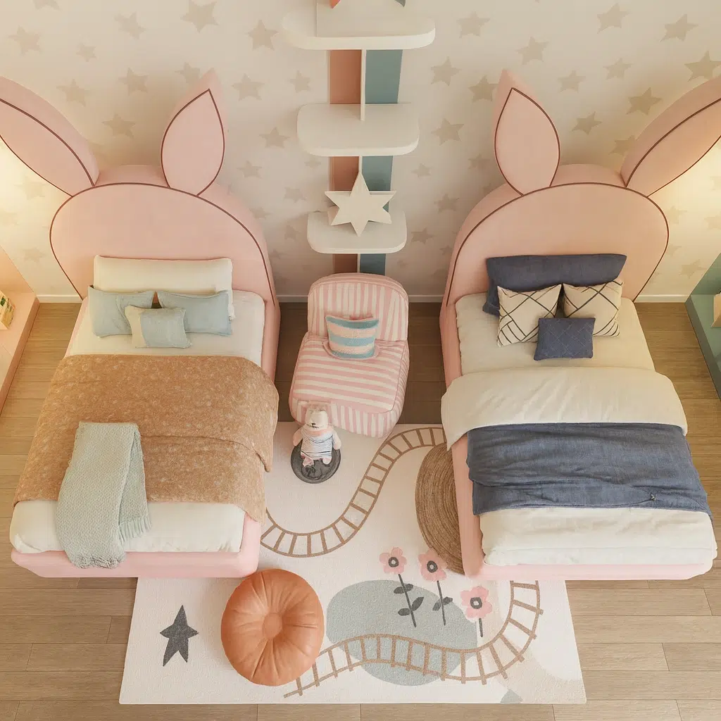 Bunny-Ear Headboard Kids Bed – UAE