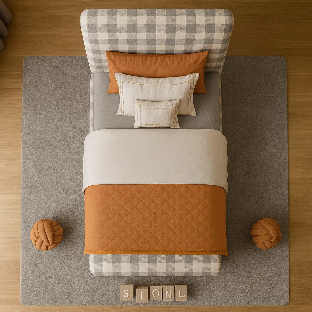 Checkered kids Bed