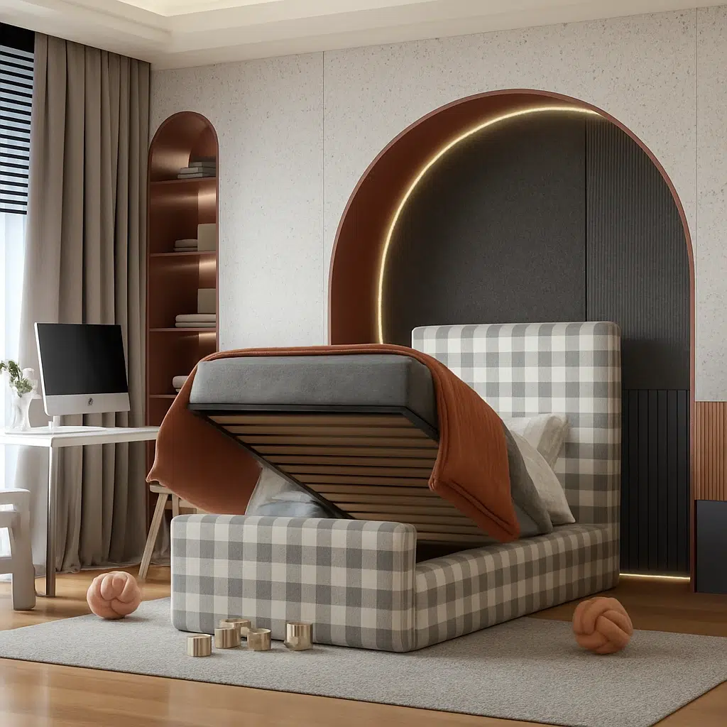 Checkered kids Bed