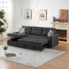 Hunter V2 3-Seater Diwan Sofa Cum Bed with Convertible Left/Right Chaise & In-Built Storage | Textured Finish | Space-Saving Living Room Furniture