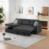 Hunter V2 3-Seater Diwan Sofa Cum Bed with Convertible Left/Right Chaise & In-Built Storage | Textured Finish | Space-Saving Living Room Furniture