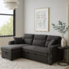 Hunter V2 3-Seater Diwan Sofa Cum Bed with Convertible Left/Right Chaise & In-Built Storage | Textured Finish | Space-Saving Living Room Furniture