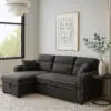 Hunter V2 3-Seater Diwan Sofa Cum Bed with Convertible Left/Right Chaise & In-Built Storage | Textured Finish | Space-Saving Living Room Furniture