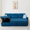 Hunter V2 3-Seater Diwan Sofa Cum Bed with Convertible Left/Right Chaise & In-Built Storage | Textured Finish | Space-Saving Living Room Furniture