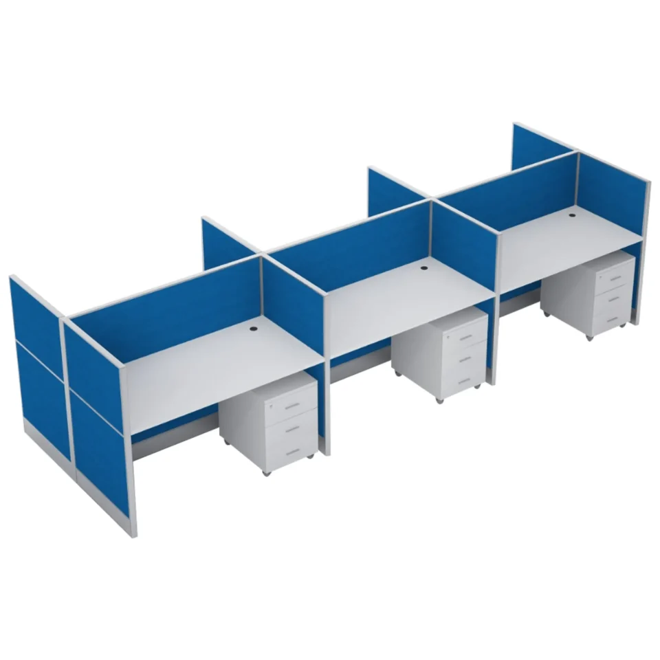 Dela Series Face To Face Workstation Cluster Of 6 W/ Partition…