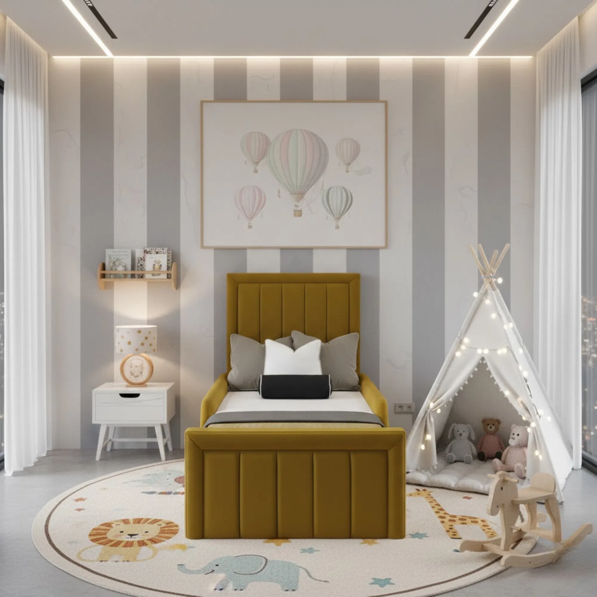 Vertical Line Kids Bed