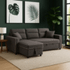 Hunter V2 3-Seater Diwan Sofa Cum Bed with Convertible Left/Right Chaise & In-Built Storage | Textured Finish | Space-Saving Living Room Furniture