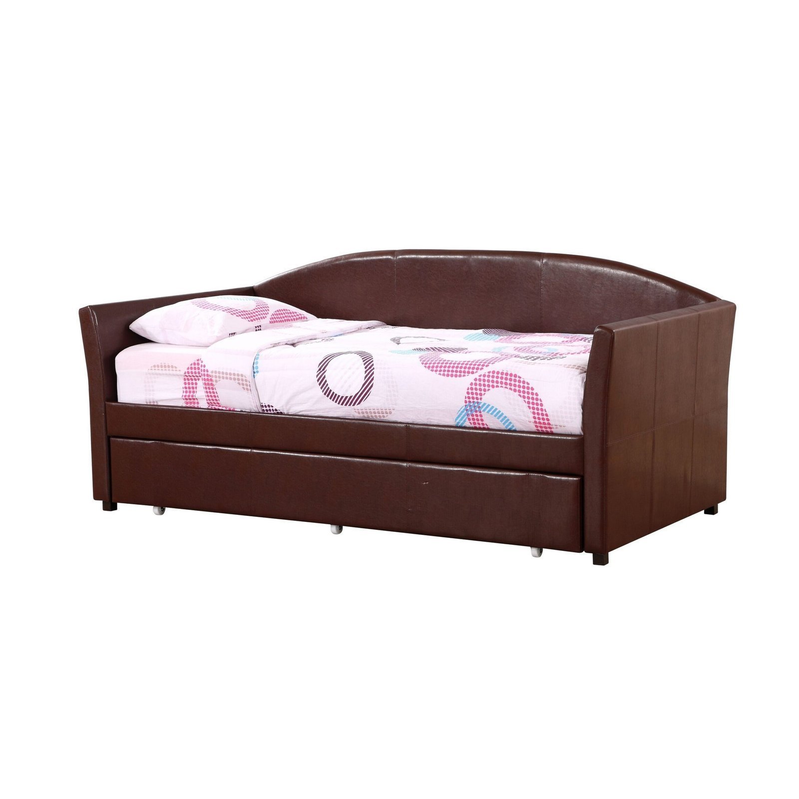 VELORA Faux Leather Daybed with Trundle