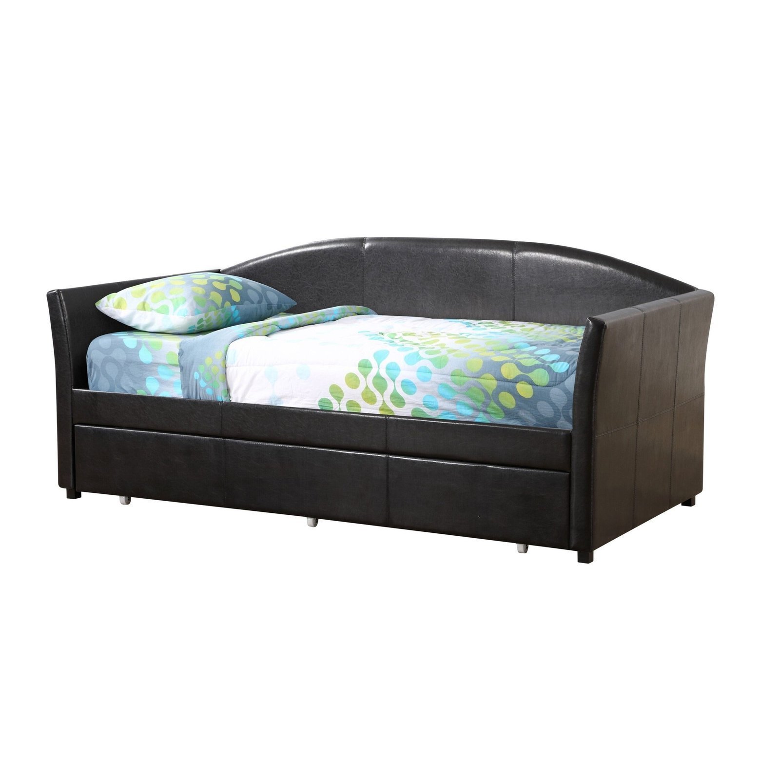 VELORA Faux Leather Daybed with Trundle