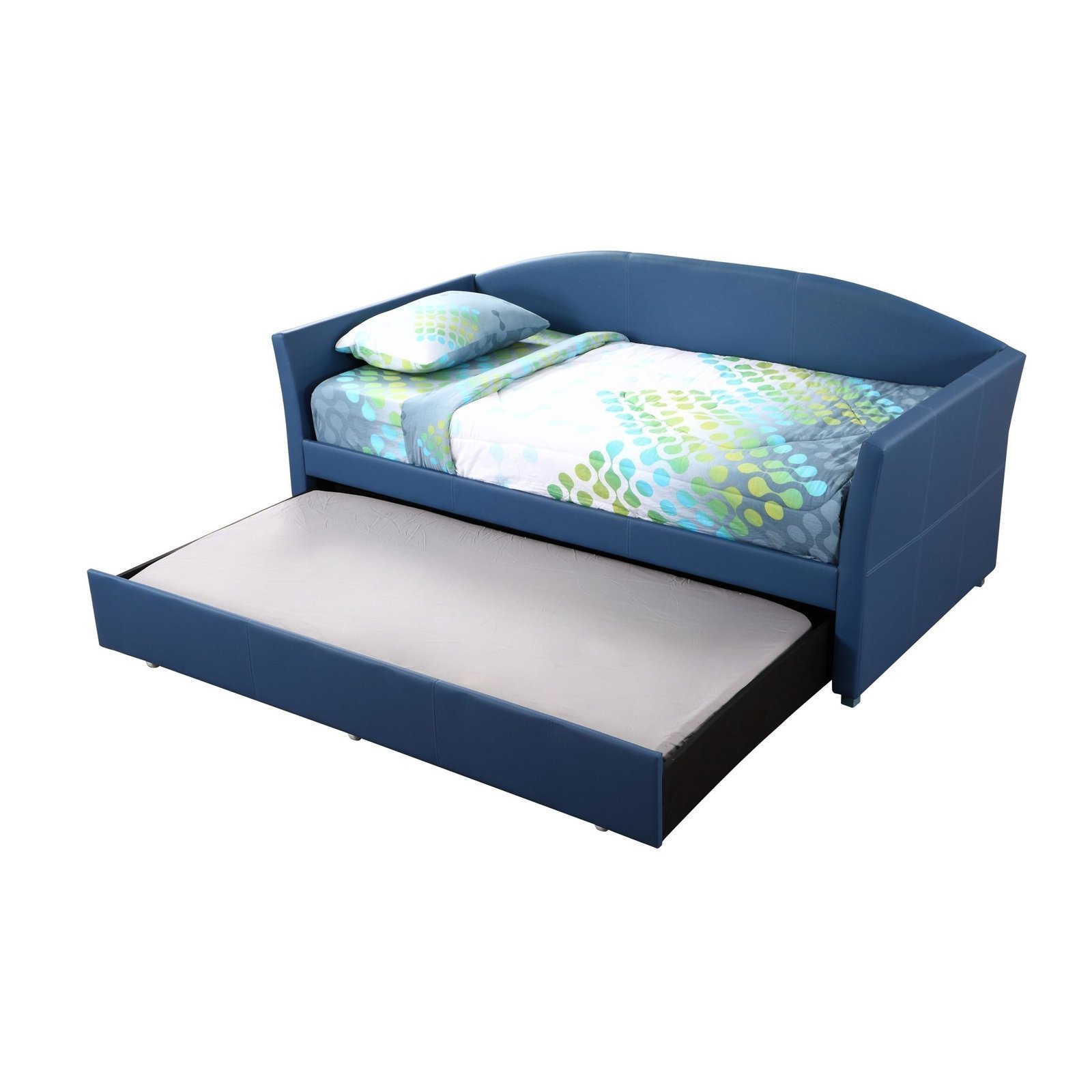 VELORA Faux Leather Daybed with Trundle