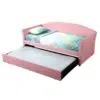VELORA Faux Leather Daybed with Trundle