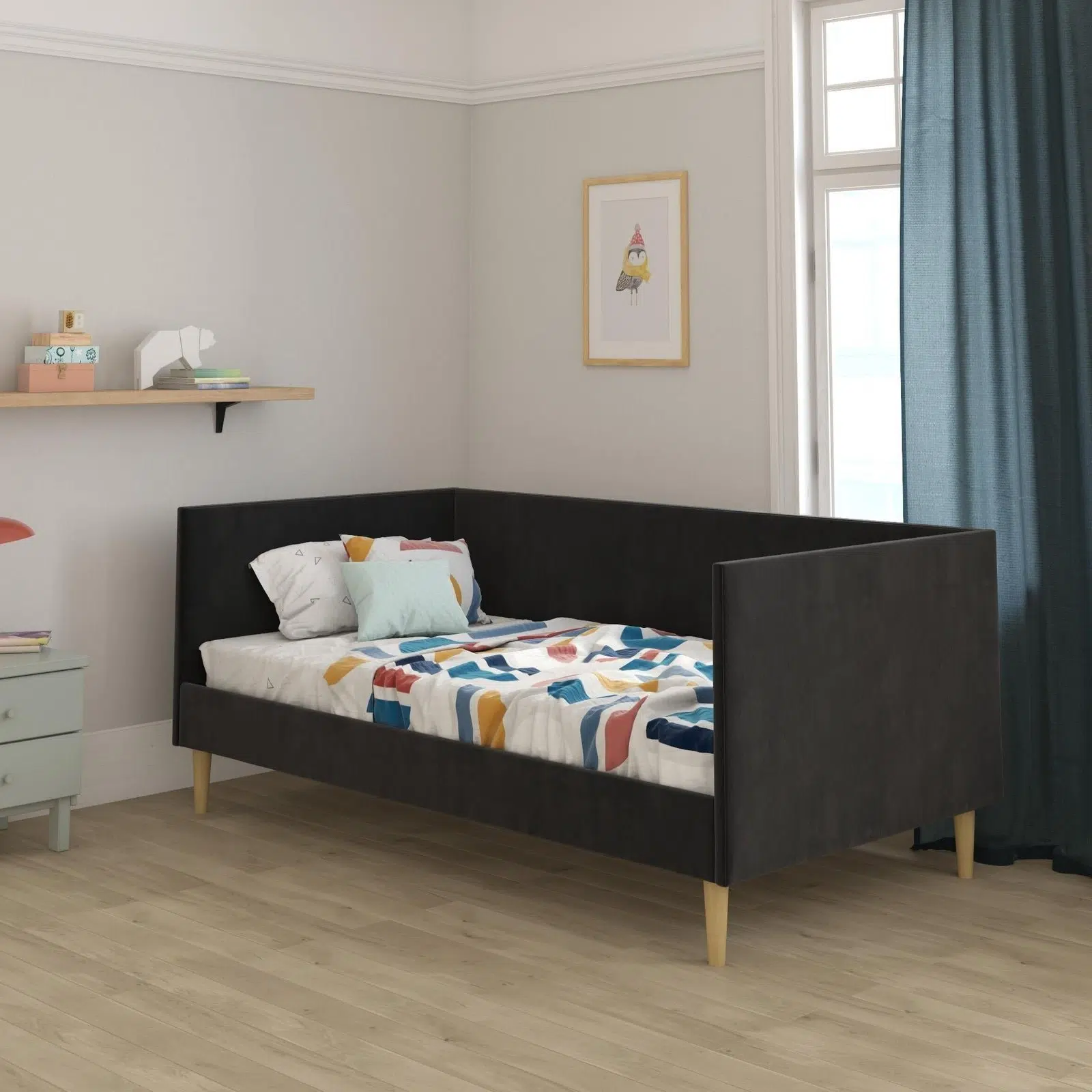 ARVIO Mid Century Velvet Daybed