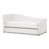 FENLOR Contemporary Faux Leather Daybed with Trundle