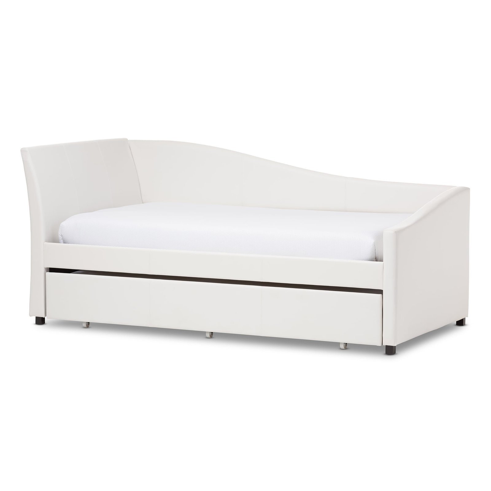 FENLOR Contemporary Faux Leather Daybed with Trundle