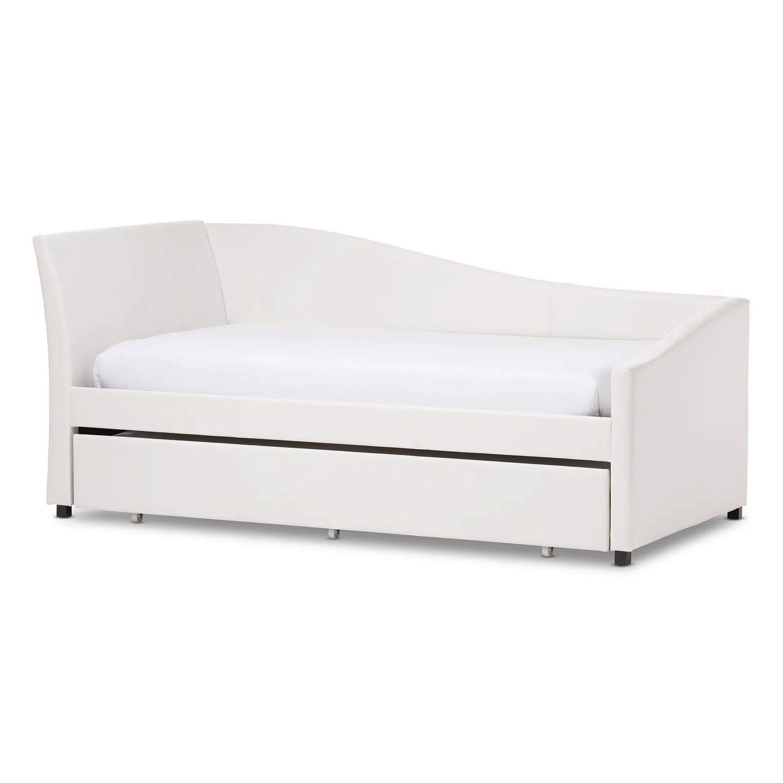 FENLOR Contemporary Faux Leather Daybed with Trundle