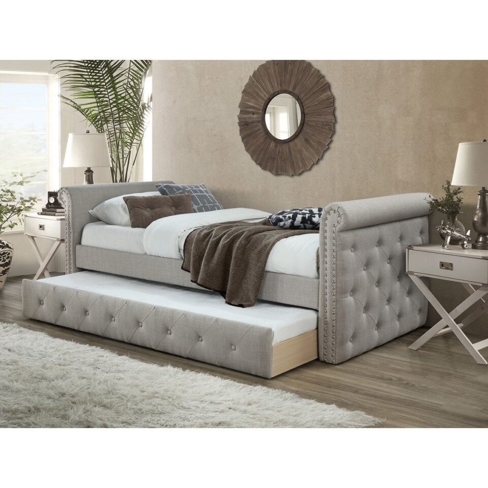 GRAVEN Tufted Twin Daybed with Trundle…