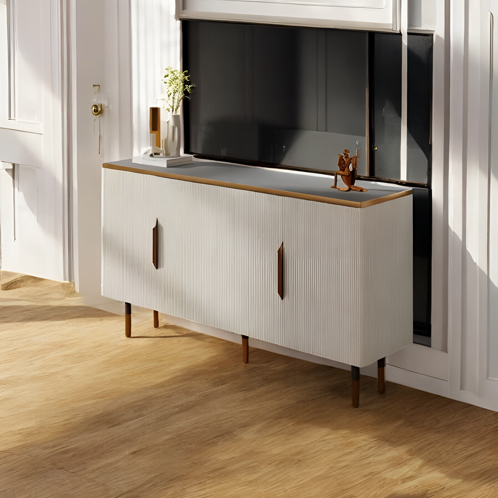 Santia White Sideboard 4 Door Cabinet