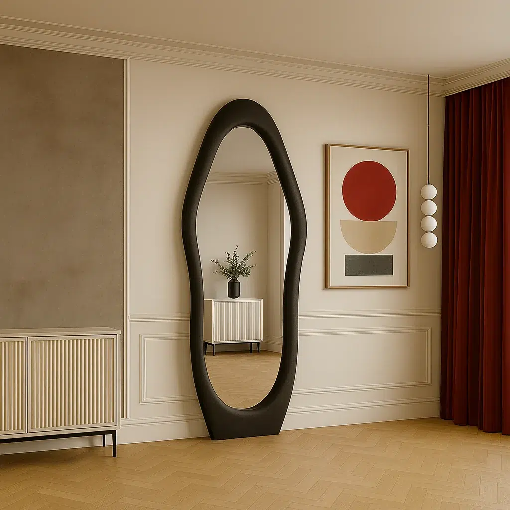 Grandeur Vertical Wall Mirror Black