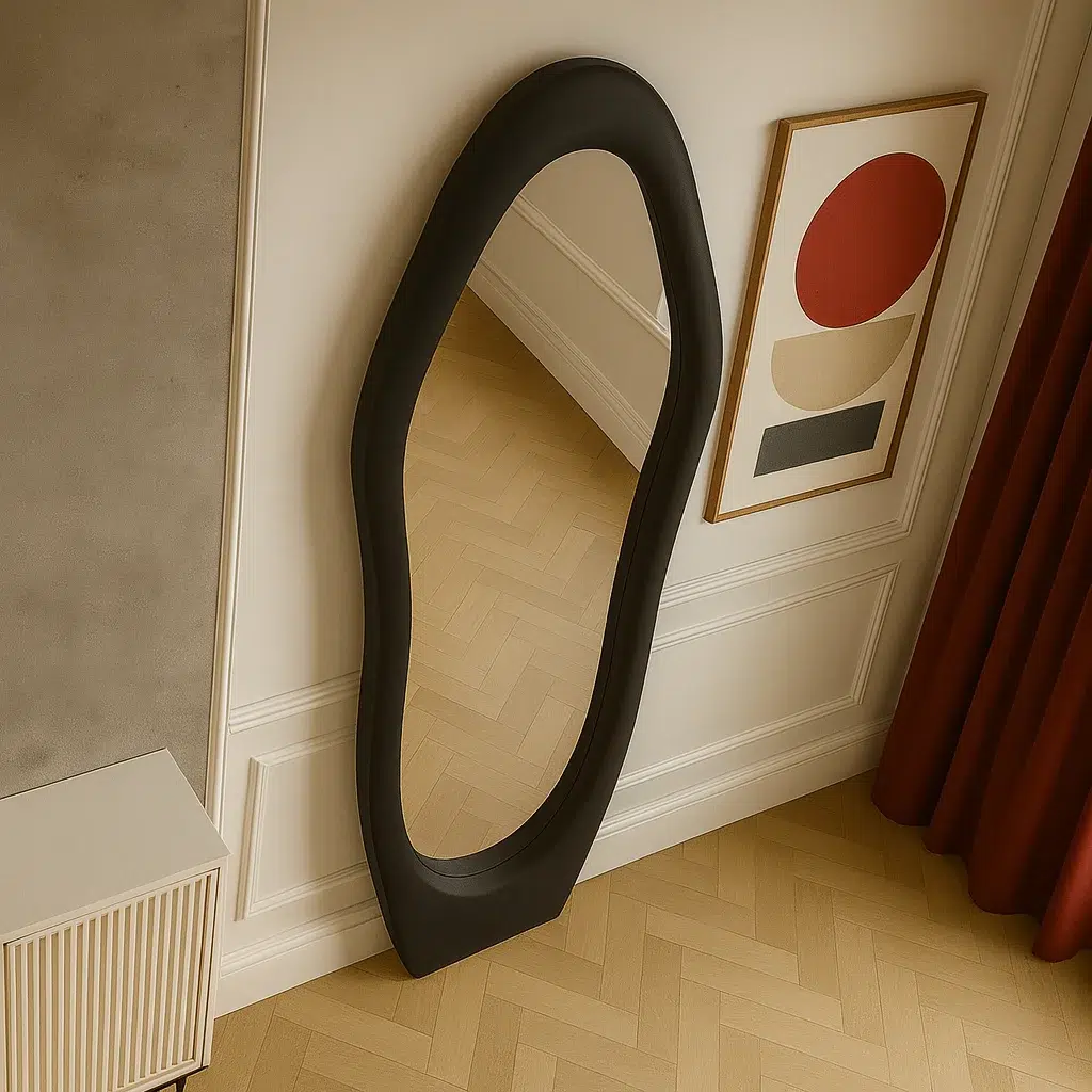 Grandeur Vertical Wall Mirror Black