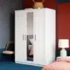 3 Door Wardrobe with Mirror