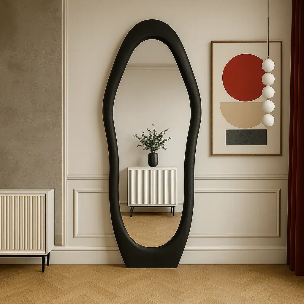 Grandeur Vertical Wall Mirror Black