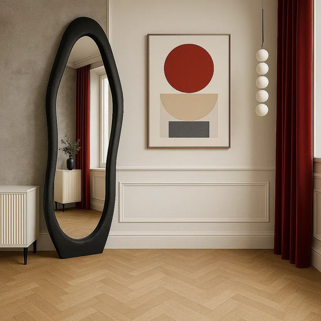 Grandeur Vertical Wall Mirror Black