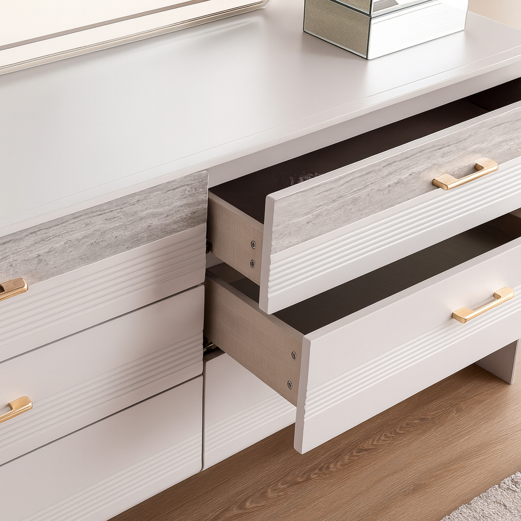 Luxury Nova 5-Piece Beige Modern Bedroom Set