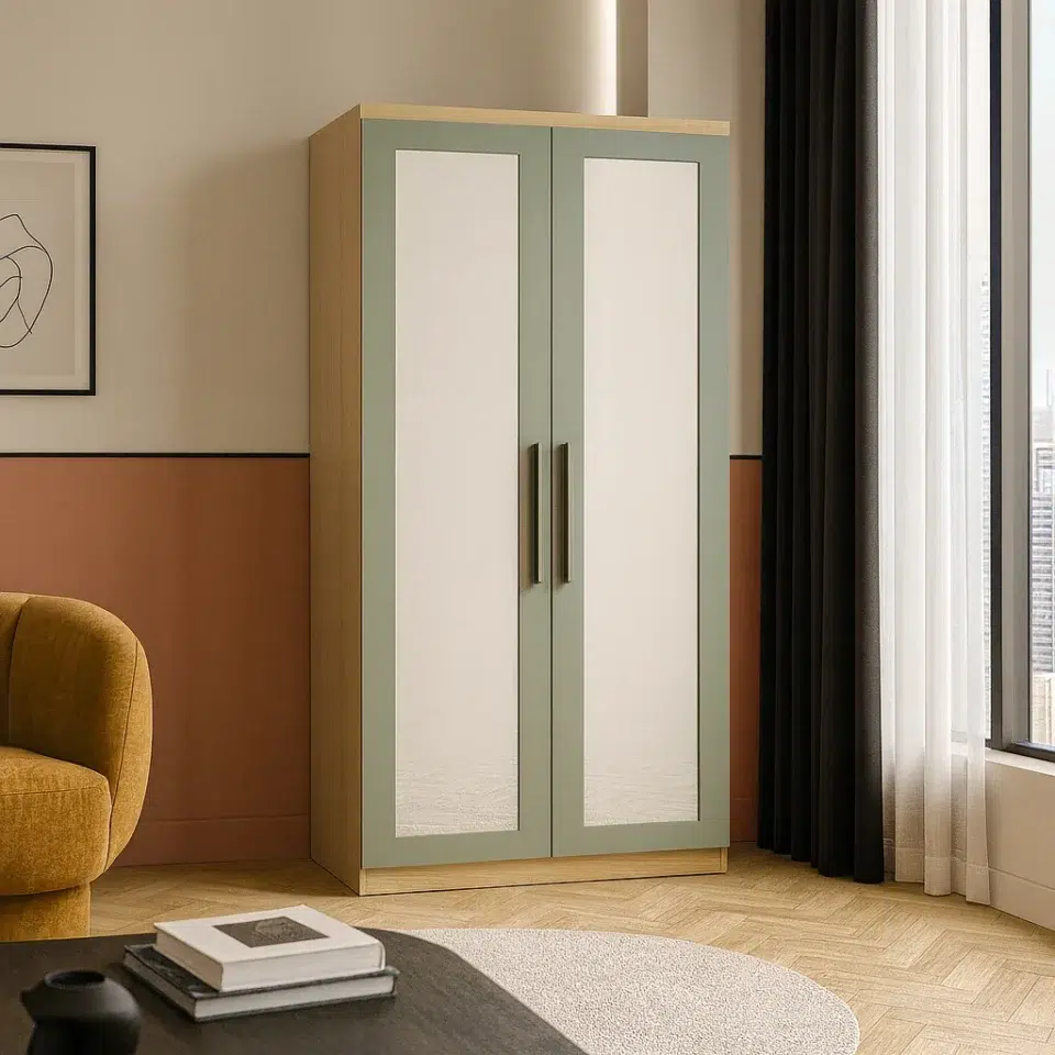 Wooden 2 Door Wardrobe