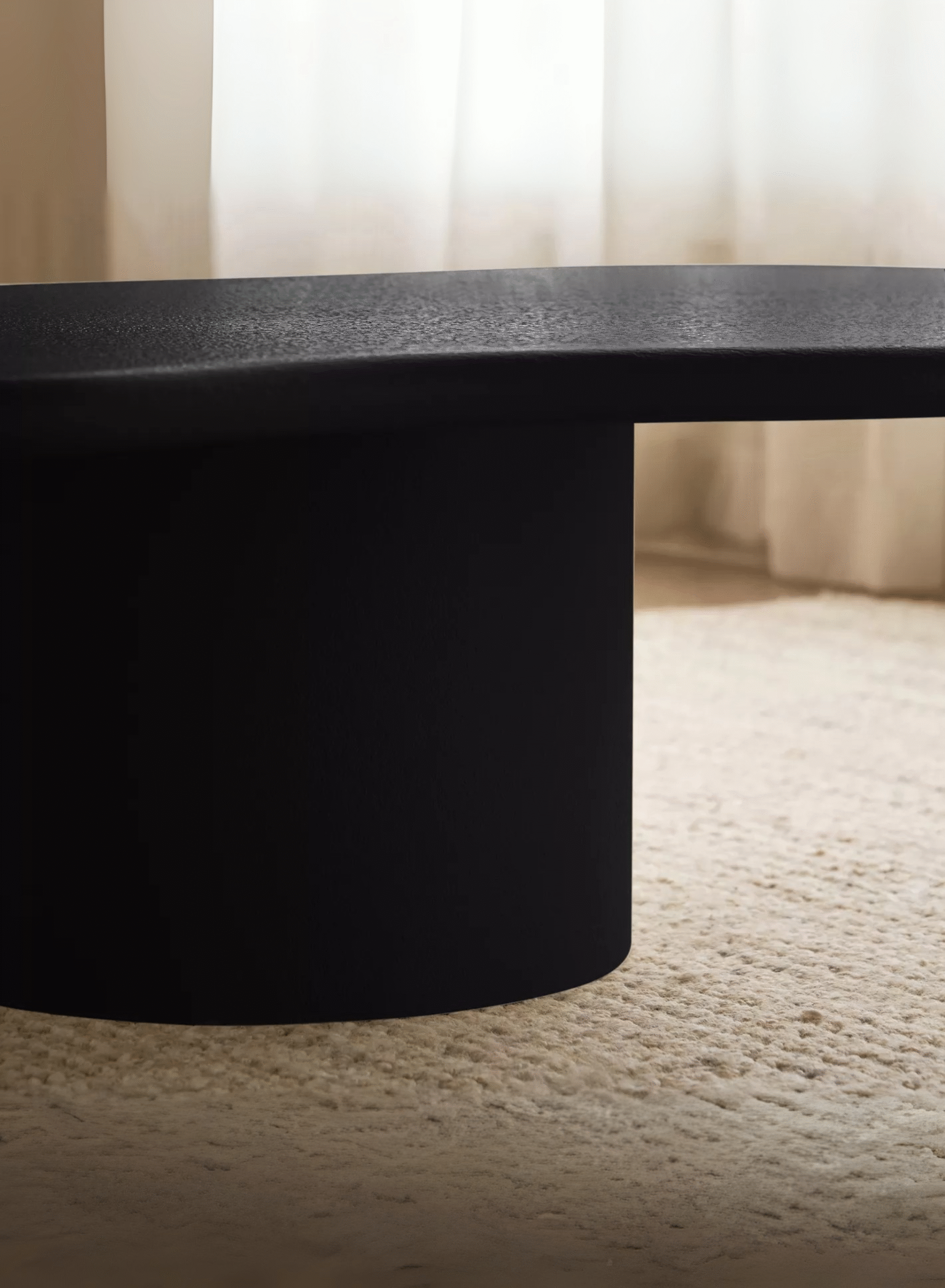 Luxury Black Cloud-Shape Coffee Table | Modern Pedestal Style