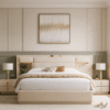Luxury Verona 5-Piece Beige Bedroom Set with Vanity Mirror
