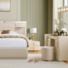 Luxury Verona 5-Piece Beige Bedroom Set with Vanity Mirror