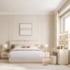 Luxury Verona 5-Piece Beige Bedroom Set with Vanity Mirror