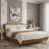 Calm Arc Two-Tone Upholstered Bed