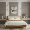 Calm Arc Two-Tone Upholstered Bed