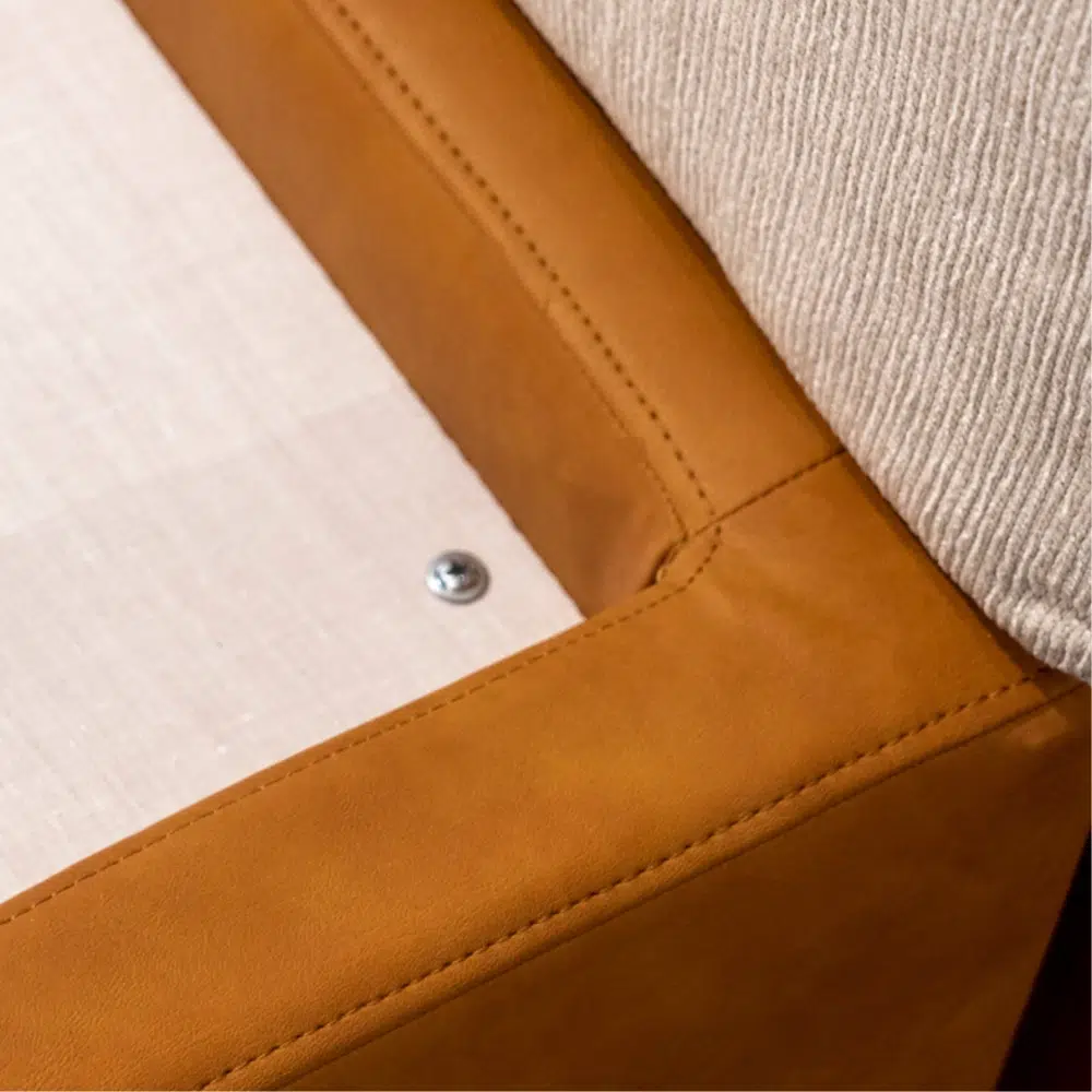 Calm Arc Two-Tone Upholstered Bed