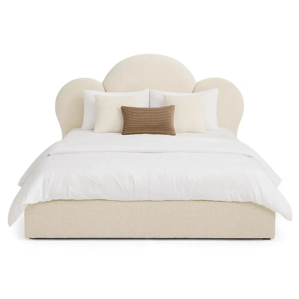 Flow Bouclé Cloud Headboard Bed
