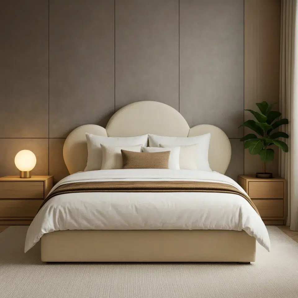 Flow Bouclé Cloud Headboard Bed…