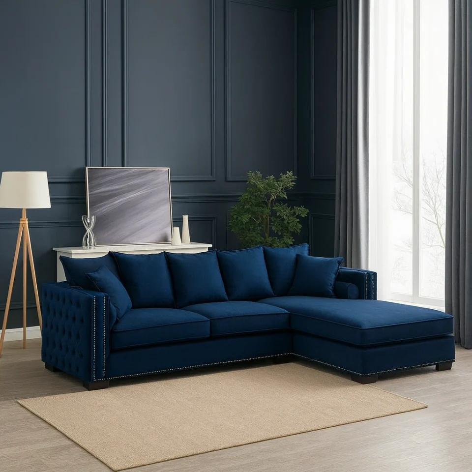 Kensington Button Tufted L-Shape Sofa