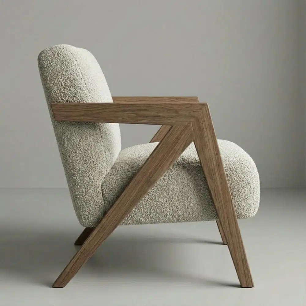 Modern Nordic Wooden Armchair